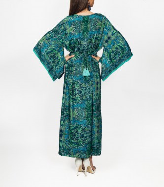 Φόρεμα Καφτάνι με Σχέδιο Λαχούρια
